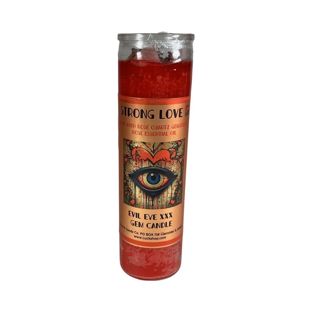 7 Day Strong Love Evil Eye XXX "Gemstone" Candle with (Rose Quartz)