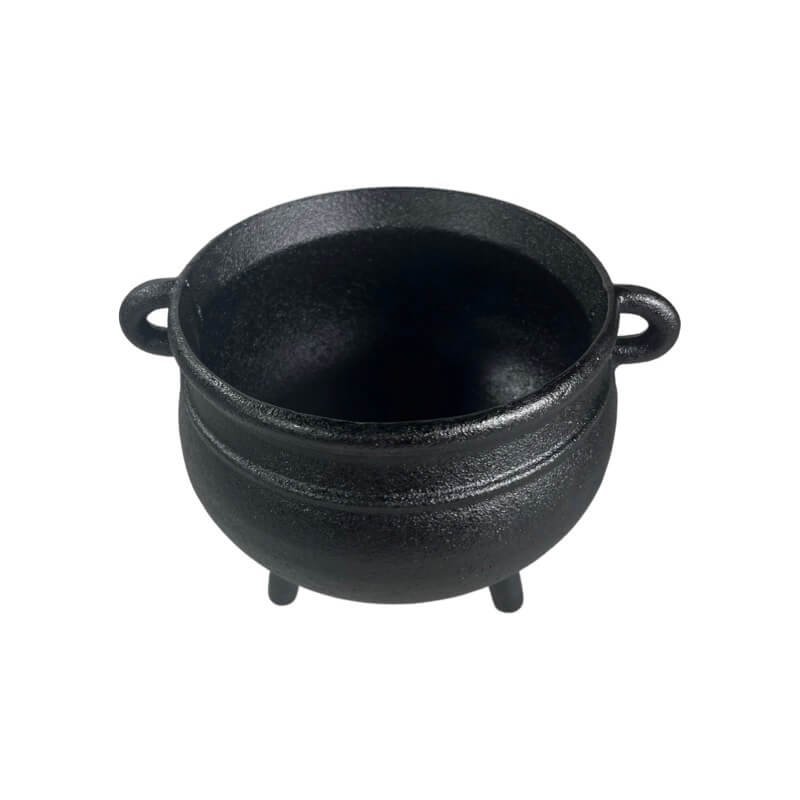 Large Black Cast Iron Cauldron