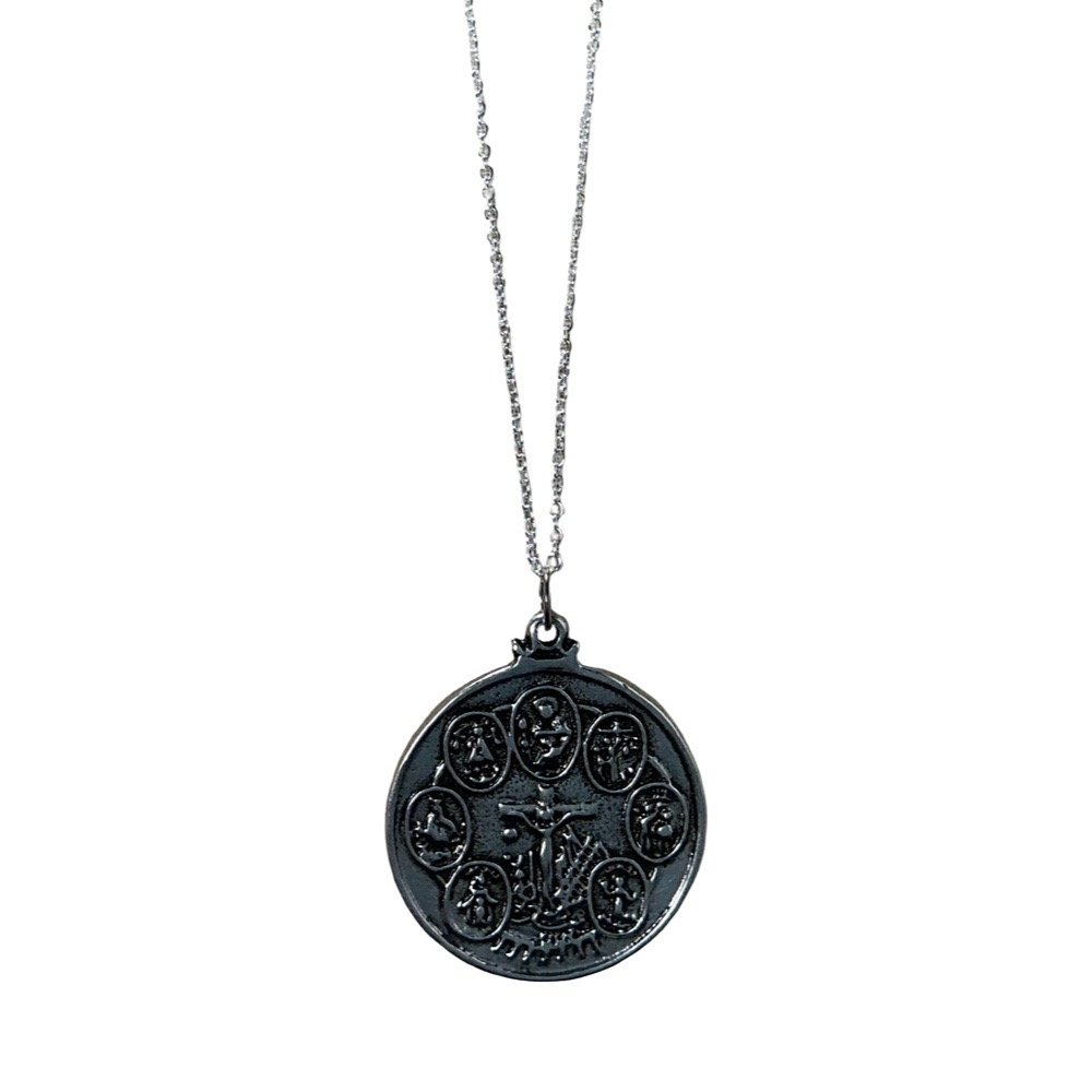 J1732- 7 AFRICAN POWERS Talisman Necklace- Silver wchain 7 AFRICAN POWERS Talisman Necklace- Silver wchain