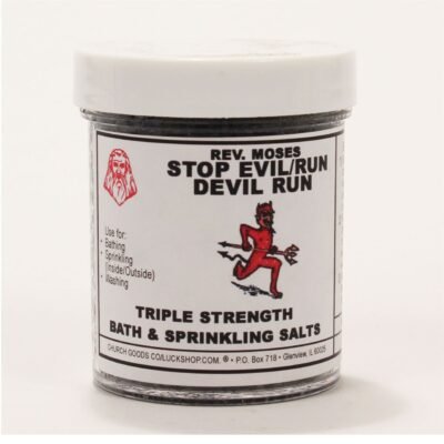Stop Evil / Run Devil Run Triple Strength Bath and Sprinkling Salt 4 oz Jar