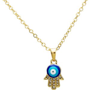 Turn Back Evil Eye Necklace w Gold Chain