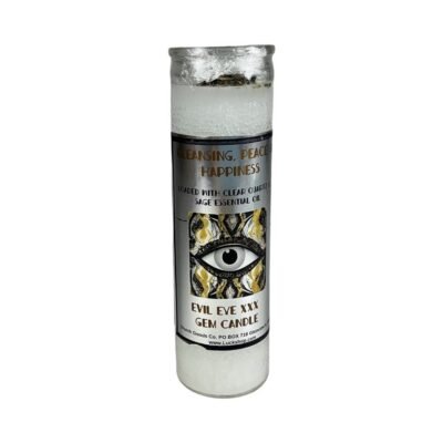 7 Day Cleansing & Peace Evil Eye XXX "Gemstone" Candle with (Clear Quartz)